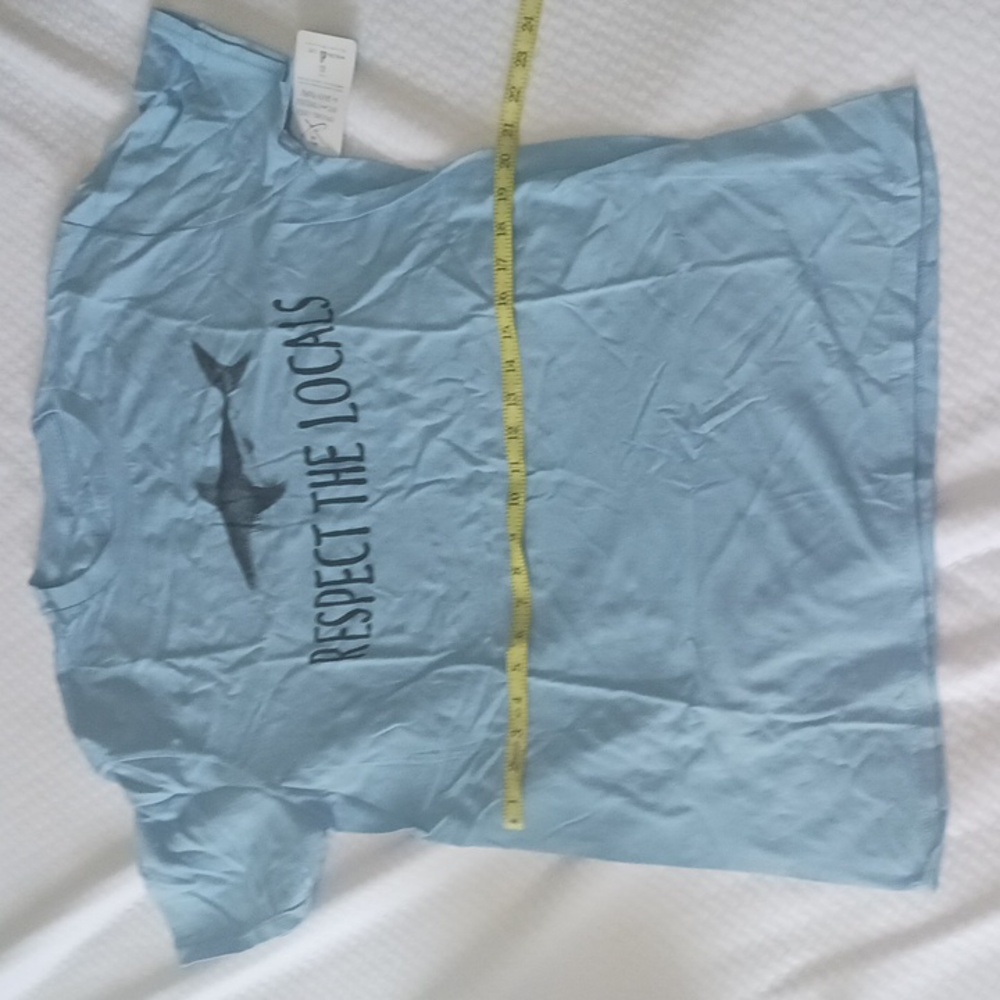 H "Respec the Locals" Shark Graphic Surf and Mirth T-Shirt